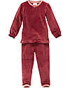 People Wear Organic Pigiama Maniche Lunghe - Rosso Scuro Linee - Cotone Bio GOTS - Morbido e Caldo Pigiami