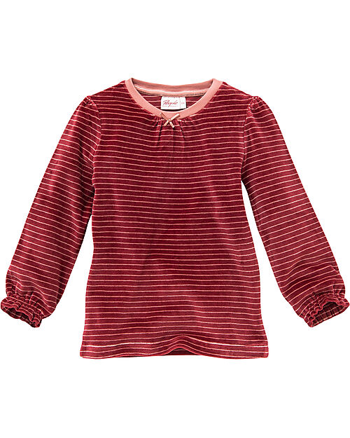 People Wear Organic Pigiama Maniche Lunghe - Rosso Scuro Linee - Cotone Bio GOTS - Morbido e Caldo Pigiami