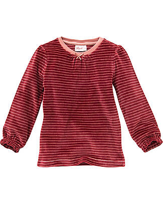 People Wear Organic Pigiama Maniche Lunghe - Rosso Scuro Linee - Cotone Bio GOTS - Morbido e Caldo Pigiami