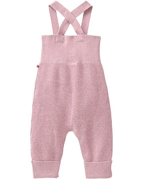 People Wear Organic Salopette a Coste con Bottoni - Rosa - Cotone GOTS Salopette