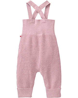 People Wear Organic Salopette a Coste con Bottoni - Rosa - Cotone GOTS Salopette