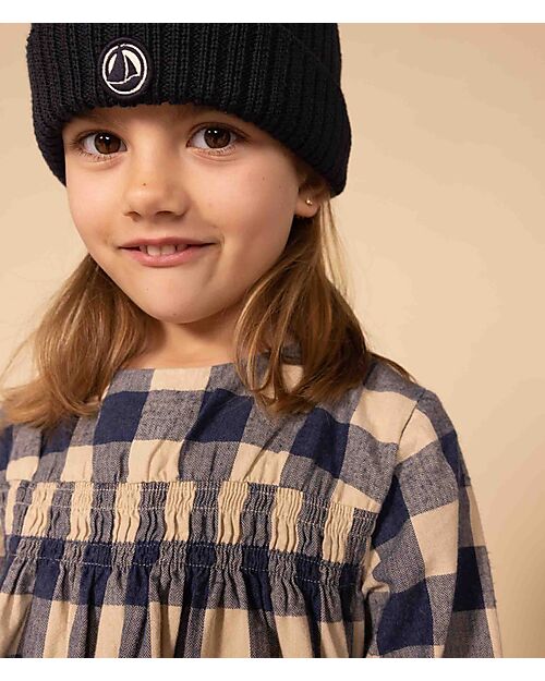 Petit Bateau Abbigliamento Abito Maniche Lunghe In Velluto Tinta