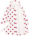 Petit Bateau Accappatoio in Spugna - Bianco - Cuori - 100% Cotone Bio Oeko-Tex - con Cappuccio e Cintura Accappatoi e Asciugamani