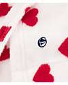 Petit Bateau Accappatoio in Spugna - Bianco - Cuori - 100% Cotone Bio Oeko-Tex - con Cappuccio e Cintura Accappatoi e Asciugamani