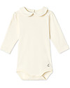 Petit Bateau Body Bimba Maniche Lunghe con Colletto, Bianco Tutine Lunghe