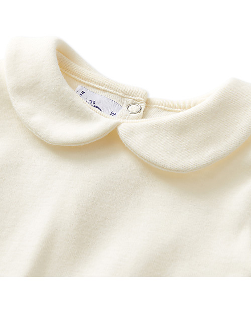 Petit Bateau Body Bimba Maniche Lunghe con Colletto, Bianco Tutine Lunghe