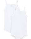 Petit Bateau Body con Spalline, Pacco da 2 - Bianco - 100% Cotone Body Manica Corta