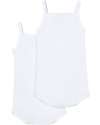 Petit Bateau Body con Spalline, Pacco da 2 - Bianco - 100% Cotone Body Manica Corta