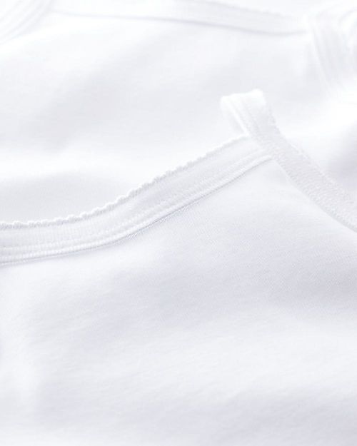 Petit Bateau Body con Spalline, Pacco da 2 - Bianco - 100% Cotone Body Manica Corta
