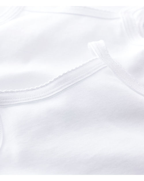 Petit Bateau Body con Spalline, Pacco da 2 - Bianco - 100% Cotone Body Manica Corta