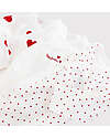 Petit Bateau Body Incrociato Manica Lunga - Pacco da 3 - Bianco - Cuori - 100% Cotone Bio Body Manica Lunga