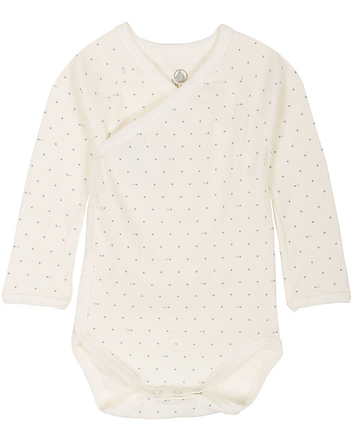 Petit Bateau Body Kimono a Manica Lunga, Stelle Blu - 100% Cotone Bio Body Manica Lunga