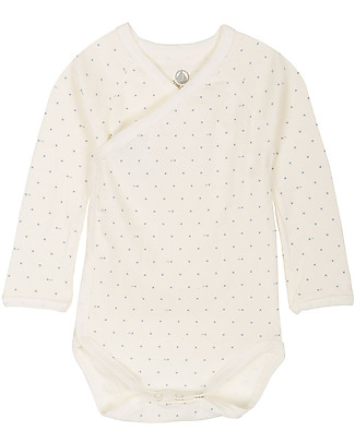 Petit Bateau Body Kimono a Manica Lunga, Stelle Blu - 100% Cotone Bio Body Manica Lunga