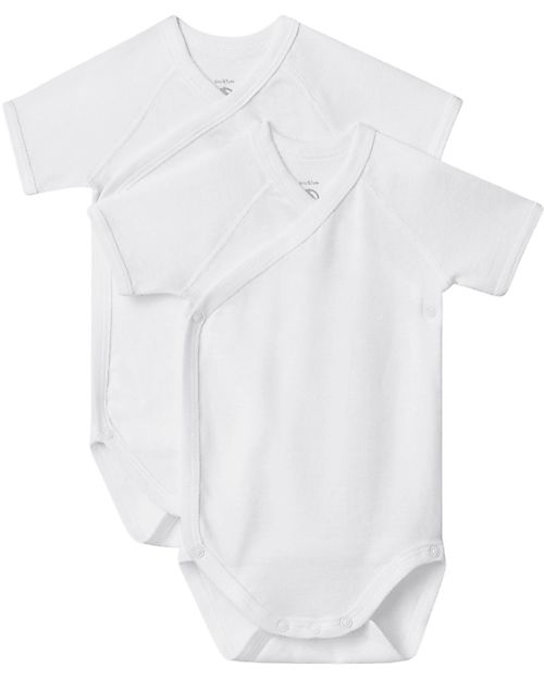 Petit Bateau Body Kimono Manica Corta - Pacco da 2 - Bianco - 100% Cotone Body Manica Corta