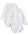 Petit Bateau Body Kimono Manica Lunga - Pacco da 2 - Bianco - 100% Cotone Body Manica Lunga