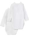 Petit Bateau Body Kimono Manica Lunga - Pacco da 2 - Bianco - 100% Cotone Body Manica Lunga