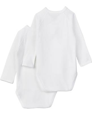 Petit Bateau Body Kimono Manica Lunga - Pacco da 2 - Bianco - 100% Cotone Body Manica Lunga