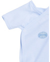 Petit Bateau Body Kimono Maniche Corte - Millerighe Blu - 100% Cotone Body Manica Corta