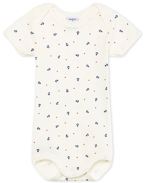 Petit Bateau Body Manica Corta - 100% Cotone Body Manica Corta