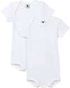 Petit Bateau Body Manica Corta, Pacco da 2 - Bianco - 100% Cotone Body Manica Corta