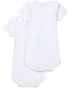 Petit Bateau Body Manica Corta, Pacco da 2 - Bianco - 100% Cotone Body Manica Corta