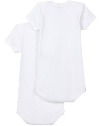 Petit Bateau Body Manica Corta, Pacco da 2 - Bianco - 100% Cotone Body Manica Corta