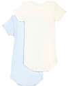 Petit Bateau Body Manica Corta (Pacco da 2) - Millerighe Azzurro e Bianco - 100% Cotone Body Manica Corta