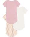Petit Bateau Body Manica Corta - Pacco da 3 - Cuori Fiori Righe - 100% Cotone Bio Body Manica Corta