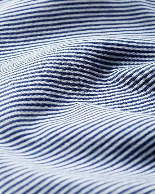 Petit Bateau Body Manica Lunga - Blu Millerighe - Lana e Cotone Biologico Body Manica Lunga