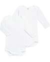 Petit Bateau Body Manica Lunga - Pacco da 2 - Bianco - 100% Cotone Bio Body Manica Lunga