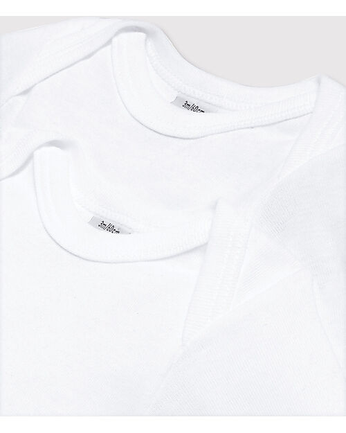 Petit Bateau Body Manica Lunga - Pacco da 2 - Bianco - 100% Cotone Bio Body Manica Lunga