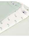 Petit Bateau Body Manica Lunga - Pacco da 3 - Bianco e Verde Salvia - Balene - 100% Cotone Bio Body Manica Lunga