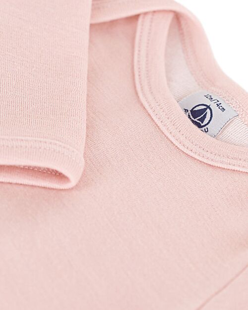 Petit Bateau Body Manica Lunga - Rosa - 100% Cotone Body Manica Lunga