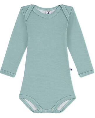 Petit Bateau Body Manica Lunga - Verde - 100% Cotone Body Manica Lunga