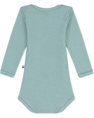 Petit Bateau Body Manica Lunga - Verde - 100% Cotone Body Manica Lunga