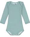 Petit Bateau Body Manica Lunga - Verde - 100% Cotone Body Manica Lunga