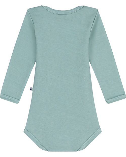 Petit Bateau Body Manica Lunga - Verde - 100% Cotone Body Manica Lunga