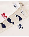Petit Bateau Body Maniche Corte - Pacco da 3 - Balene - 100% Cotone Bio Body Manica Corta