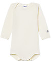 Petit Bateau Body Maniche Lunghe Super Caldo, Bianco - Lana e Cotone Body Manica Lunga