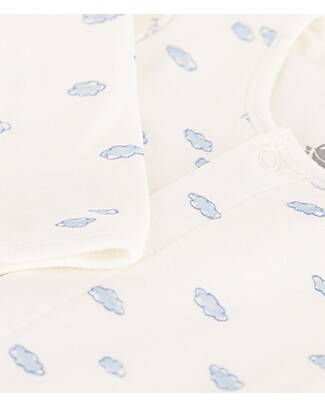 Petit Bateau Body/Pigiama - Bianco - Nuvole - 100% Cotone Tutine Lunghe
