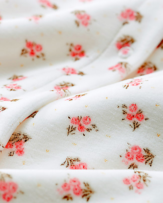 Petit Bateau Bodyjama: Body+Pigiama, Bianco/Fiorellini - Ciniglia Tutine Lunghe Con Piedi