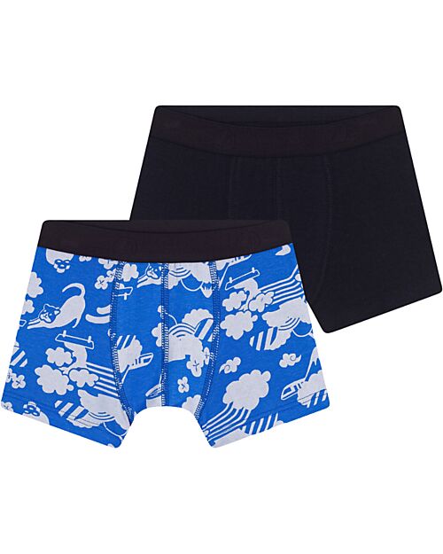 Petit Bateau Boxer - Pacco da 2 - Blu - Giappone - 100% Cotone Slip