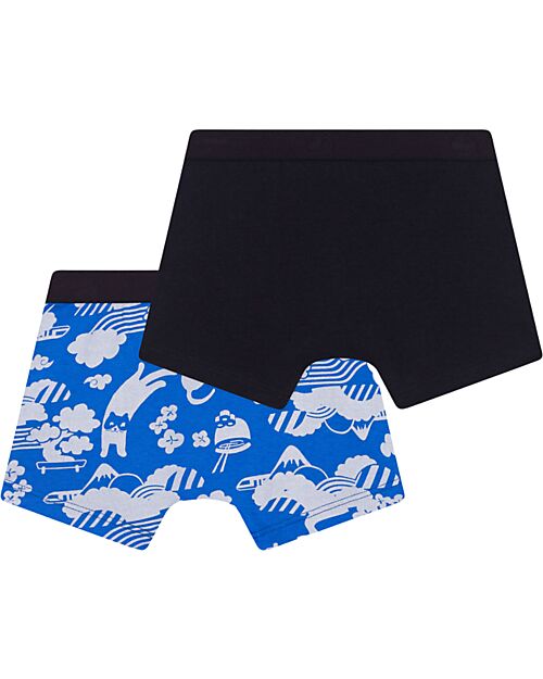 Petit Bateau Boxer - Pacco da 2 - Blu - Giappone - 100% Cotone Slip