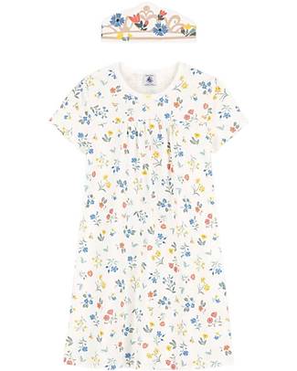 Petit Bateau Camicia da Notte a Maniche Corte - Floreale - 100% Cotone Oeko-Tex Pigiami