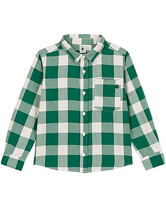 Petit Bateau Camicia Manica Lunga con Fantasia a Scacchi - Verde/Bianco Avalanche Camicie_