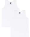 Petit Bateau Canotta - Pacco da 2 - Bianco - 100% Cotone Canottiere