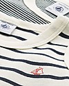 Petit Bateau Canotta - Pacco da 2 - Righe Bianco e Nero - 100% Cotone Canottiere