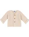 Petit Bateau Cardigan Lavorato a Maglia - Beige - 100% Cotone Organico Cardigan