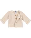 Petit Bateau Cardigan Lavorato a Maglia - Beige - 100% Cotone Organico Cardigan