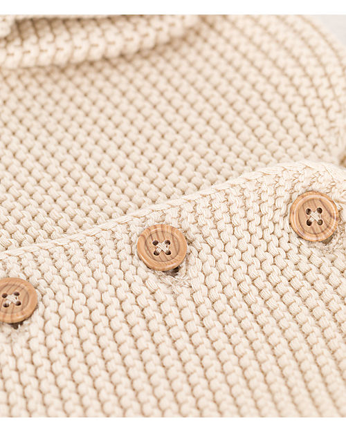 Petit Bateau Cardigan Lavorato a Maglia - Beige - 100% Cotone Organico Cardigan
